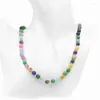 Choker Charms Statement Chokers Women Necklace Stone Faceted Round Beads 8 10mmネックレスロープチェーンギフトジュエリー18 "A802