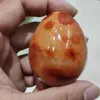 Decorative Figurines 50mm Red Orange Carnelian Agate Egg Sparkling Natural Lapidary Veins Mineral