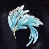 Brooches Blucome Enamel Phoenix Wing Flower Brooch Elegant Suit Cheongsam Atmosphere Animal Corsage Accessories