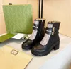 Stivali Stivali firmati Martin Boot Buckle Funk Stivaletti alla caviglia Pelle di mucca Suole spesse Tacco grosso G258 #