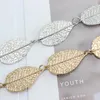 Belts Elegant Leaf Carved Metal Belt Round Hollow Out Waist Chain Lady Waistband Women Retro Gold Silver Long Dress Decorative