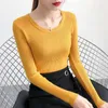 Damenpullover Damen 2022 Koreanische Mode Oansatz Pullover Frühling Herbst Basic Tops Slim All-Match Strickwaren Jersey Mujer Chic Pullover