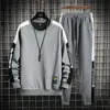 Tracksuits voor heren Spring herfst Men Tracksuit casual heren 2 stuks Set Sporting Track Suit mode sweatshirtpants heren sets streetwear 220930