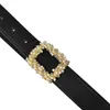 Ceintures de luxe diamant en cuir véritable ceinture femmes mode peau de vache brillante boucle carrée femme jean robe ceinture 2022