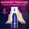 Massaggiatore del giocattolo del sesso Aspirazione completamente automatica Telescopica Sircraft Cup Toys Ammortizzatori di vibrazione vaginale reale per gli uomini del giocattolo del sesso Prodotti