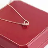 18K gouden dubbele ring ketting ontwerper dames hanger meisje Valentijnsdag geschenk 316L roestvrij stalen sieraden Fac344Y