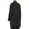 Heren Trench Coats Men's lange mouwen zwarte jas vrije tijd eenvoudige massieve kleur veer dubbelzijds multi-pocky windjack medium