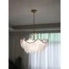 Lampade a sospensione Lampadario in vetro piuma di lusso leggero Camera da letto semplice Villa Soggiorno Studio Guardaroba