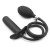 Masseur jouet gonflable immense pompe anale pompe en silicone stopper en acier perles dilatator dilatator bdsm Rétention