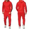 Mode herr- och kvinnors sp￥rs￤ttningar huva 2 stycken set hoodie tr￶ja tr￶ja tr￶jor sportkl￤der jogging kostym