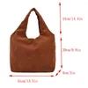 Evening Bags Corduroy Shoulder Handbags Solid Vintage Top-handle Bag Portable Reusable Eco-friendly For Travel Shopper Lady Office Purse