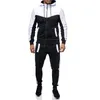 Herren-Trainingsanzüge, zweiteiliges Set für Herren, lässiger Herren-Trainingsanzug, Frühlings-Herbst-Sport-Herren-Set, Fitnessstudio, Jogginganzug, Patchwork, Hoodies, Hosen, Streetwear, 220930