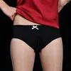 Underpants Men's Elastic Panties Lingerie Ice Silk See-Through Briefs Sheer Shorts Sissy Pouch Underwear Sexy