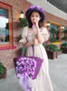 Duffel Bags Custom Ручные женщины цветочный пляж соломенная сумка и шляпа костюма