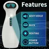 Sex Toy Massager Male Masturbation Cup Automatisk sugande uppvärmning Vagina Real BlowJob Toys For Men Masturbator Adult Vuxna 188667902