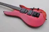 Factory Custom Red Electric Guitar With Abalone Fret Inlay Thin Body Floyd Rose Bridge Black Hardware Can be customized
