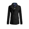 Trench da uomo Autunno Inverno Cappotto Nero Moda coreana Lana Casual Giacche da uomo in lana Cappotto 2022 Abbigliamento uomo Giacca maschile