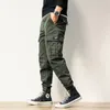 Herenbroek kaki vracht mannen streetwear casual potlood herfst mode tactische big pocket katoenen joggers broek