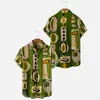 Men's Casual Shirts Mens Printed Hawaiian Short Sleeve Button Down Beach Shirt For Man Silk T Men