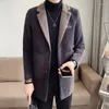 Męskie okopy płaszcze yasuguoji swobodny zimowy wełniany wełniany płaszcz mężczyźni Koreańska moda naśladowanie kurtka męska modne ciężkie ubrania męskie płaszcz