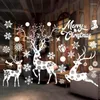 Décorations de Noël autocollants de fenêtre joyeux pour la maison père noël 2022 ornement Navidad cadeaux de noël année