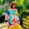 Scarves Linen Printing Flower Scarf Four Seasons Multifunction Beach Towel Lady Large Summer Sunscreen Female Air Conditioning Shawl
