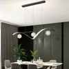 Candeliers Nordic LED Restaurant Chandelier Light Luxury Long Trip Table Lamp Creative 2022 Dining Room Bar Simple Modern