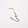 Charm Bracelets Cuban Chain Paper Pin Mixed Bracelet Stainless Steel For Women Trendy Jewelry Wholesale