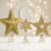 Dekoracje świąteczne kutego żelaza drzewa błyszczące gwiazda górna dekoracje noel Navidad 2023 ozdoby świąteczne