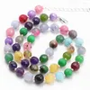 Choker Charms Statement Chokers Women Necklace Stone Faceted Round Beads 8 10mmネックレスロープチェーンギフトジュエリー18 "A802