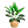 Decorative Flowers 32in Tropical Large Artificial Plants Fake Ficus Tree Branch Plastic Banana Leafs Green Palm Trees For Home Garden