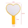 Love Heart Shape Mirrors 사용자 정의 개인 라벨 도매 손 보류 메이크업 도구를위한 귀여운 휴대용 거울