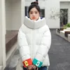 Casacos de trincheira feminina letra malhada pão pão casaco parkas feminino inverno 2022 grosso de algodão quente acolchoado inseto coreano espessado