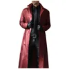 Hommes Trench manteaux hommes automne 2022 costume surdimensionné veste en cuir affaires mode couleur unie lâche Pu # t3g