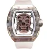 RM052-01 SUPERCLONE Tourbillon activo Reloj para hombre Personalidad Moda Fresco Transparente Rm52 Deportes Impermeable Hueco Dial Cuadrado Cráneo Mecánico ZLWI JFDO