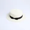 Berets 2023 Parent-child Wholesale Sun Flat Straw Hat Boater Girls Bow Summer Hats For Women Kid And Beach Panama