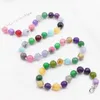Choker Charms Statement Chokers Women Necklace Stone Faceted Round Beads 8 10mmネックレスロープチェーンギフトジュエリー18 "A802