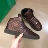 Popolare High Top Intrecciato Weave Sneakers Scarpe Uomo Pelle scamosciata Stringate Uomo Casual Skateboard Walking Marche Calzature scontate EU38-46 Box