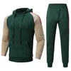 Suissiles de survêtement masculins Couleur de sport pour hommes Sweats à capuche assortis de mode et pantalon coulant en plein air