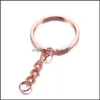 Pendants 10Pcs/Lot Key Chain Ring Keychain Bronze Rhodium Gold 30Mm Long Round Split Keyrings Jewelry Making Wholesale Drop De Bdebag Dhgxw