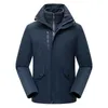 Herren Trenchcoats Herbst Und Winter Herren Outdoor Jacken Plus Samt Verdickt Drei-in-Eins Winddicht Wasserdicht Warm Abgerissen