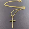 Collares colgantes Collar de oro de 24 quilates Cruz de fe religiosa para mujeres Hombres Regalos de joyería