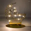 Strings eid mubarak decoratief ambachtelijk acryl ornament met led licht string ramadan festival home decoratie islam moslimdecoreverbod