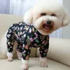 Macacão de vestuário para cães macacão fino de cachorro de cachorro macacão de algodão protege pijamas de barriga para cães pequenos chihuahua poodle moletom