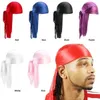 Ball Caps Silky Pirate Hat For Men Women Headwrap Headscarf Soft Cap Hair Accessories Long Tail Straps Bandanas