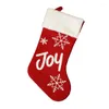 Kerstdecoraties Kousen 19 inch Classic Red and White Pluche Stocking Candy Gift Bag voor Family Holiday Kerstfeestje
