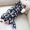 Macacão de vestuário para cães macacão fino de cachorro de cachorro macacão de algodão protege pijamas de barriga para cães pequenos chihuahua poodle moletom