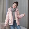 Women's Trench Coats Glossy Short Woman Winter Jackets Fashion Padded Clothes Students Snow Wear Warm Waterproof Wadded Coat Female