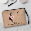 Bolsas de cosméticos Nome personalizado floral