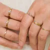 Кластерные кольца кольцо родового камня кольцо 14 тыс. Золото, заполненное кулаком бохо, ювелирные изделия Anillos Mujer Минималистичный укладчик богемный для женщин